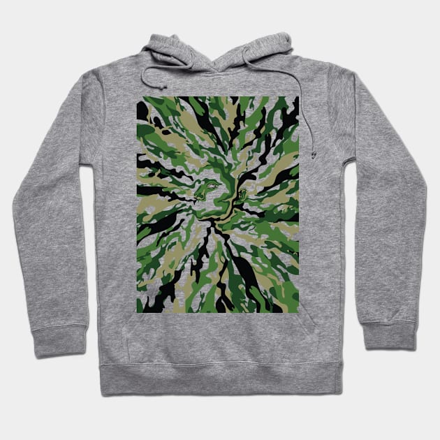 Hidden Faces - Green Camouflage Hoodie by neodhlamini